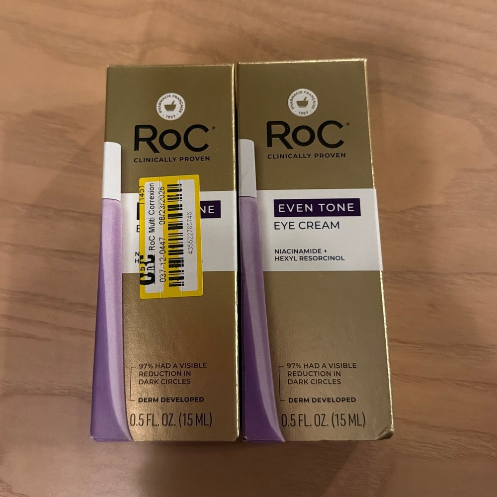 RoC Multi Correxion Even Tone Eye Cream Niacinamide 0.5oz Each lot of 2